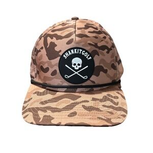 Mens Shank It Golf Camo Snapback Hat Funny Golfing Cap Preppy Golfer Skull
